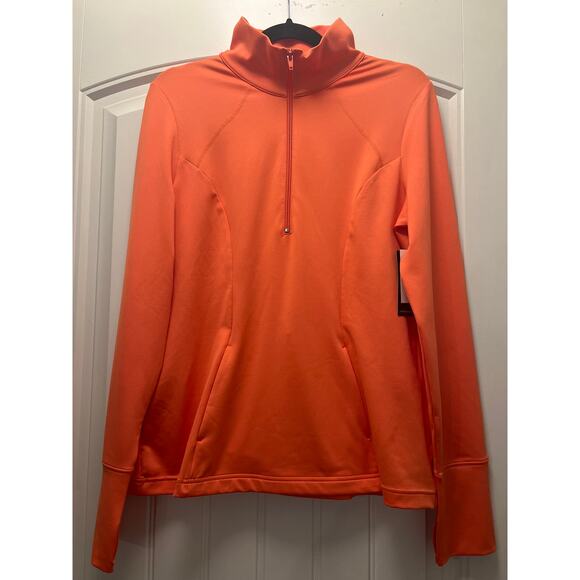 NWT Z by Zella Women’s Half Zip Pullover Coral Long Sleeve Jacket Size L Orange - Picture 1 of 5